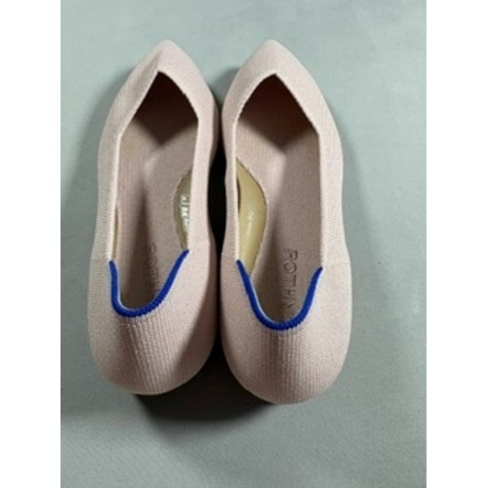 Rothy's The Point Ballet Flats Light Pink Blush Pointed Toe Knit Shoes Size 8.5 - Picture 8 of 9